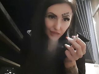 Smoking Infatuation From The Charming Domina Nika. You Will Gulp Her Ciggie Smoke And Ashes